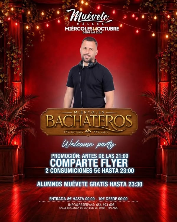 Miércoles bachateros welcome party - Event poster