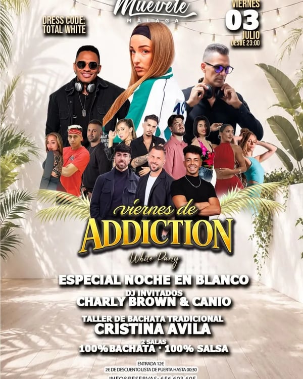 Viernes de Addiction White Party - Poster del evento