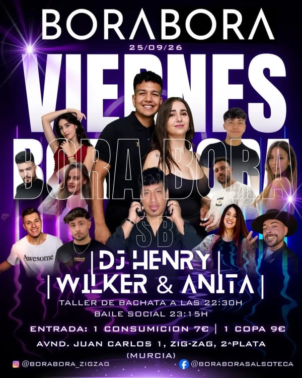 Bora Bora Viernes Bachata - Poster del evento