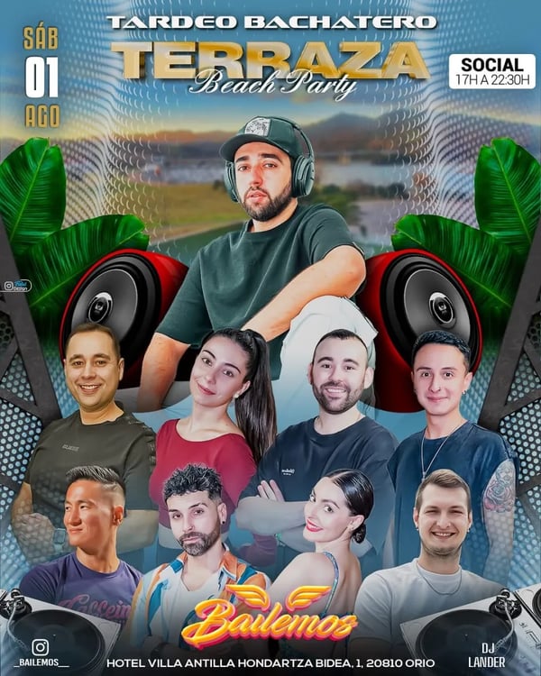 Tardeo Bachatero Terraza Beach Party - Poster del evento