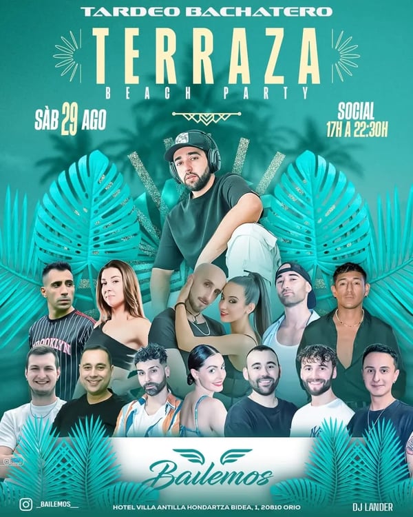 Tardeo Bachatero Terraza Beach Party - Poster del evento
