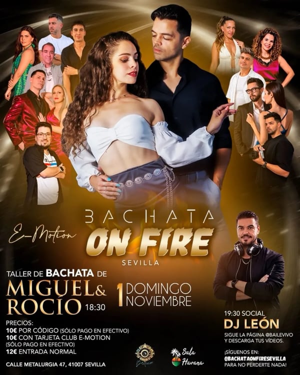 Bachata on fire Sevilla - Poster del evento