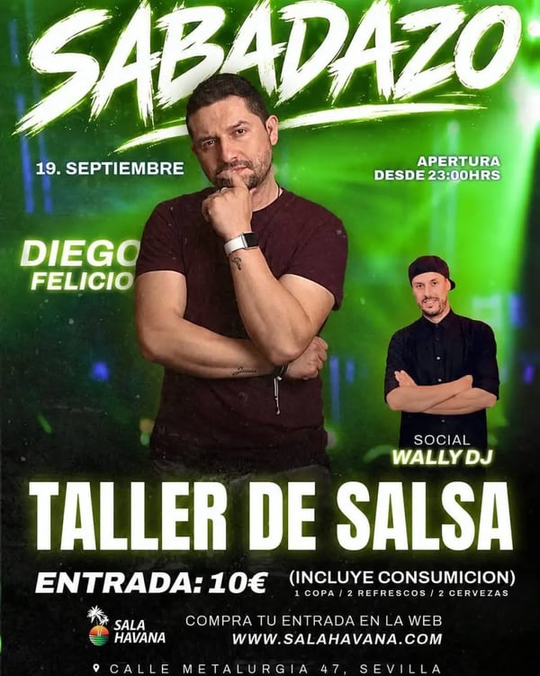 Sabadazo - Taller de salsa con Diego Felicio - Poster del evento