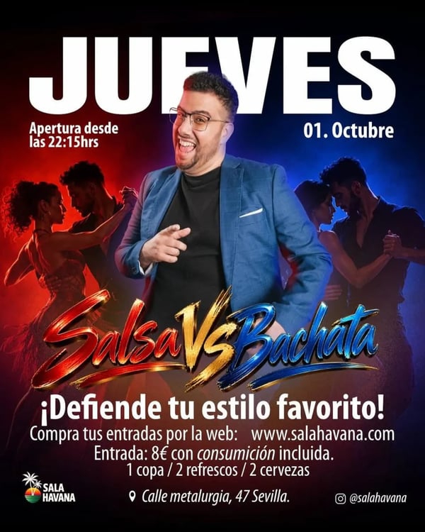 Salsa vs Bachata - Poster del evento