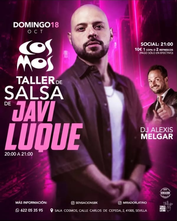 Taller de salsa de Javi Luque + Fiesta latina - Event poster