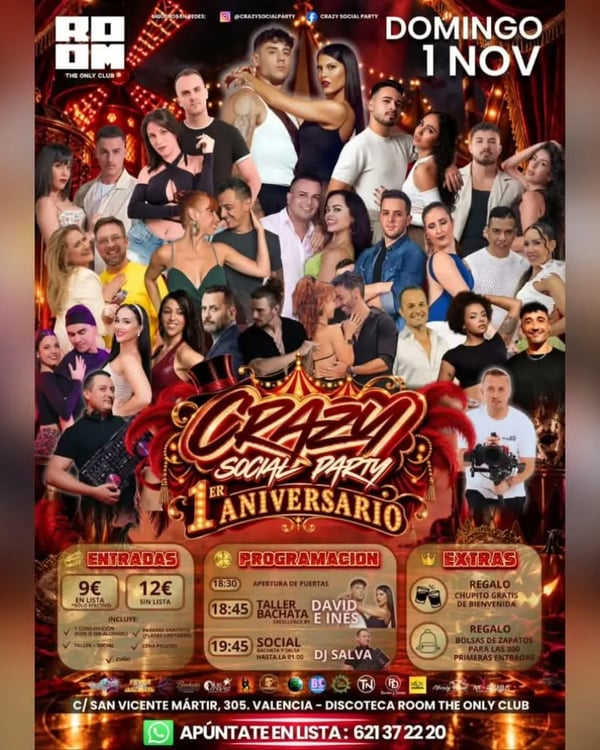 Crazy Social Party 1er aniversario - Poster del evento