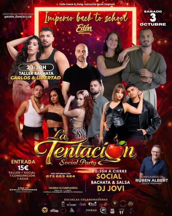 La Tentación Social Party – Imperio Back to School - Event poster