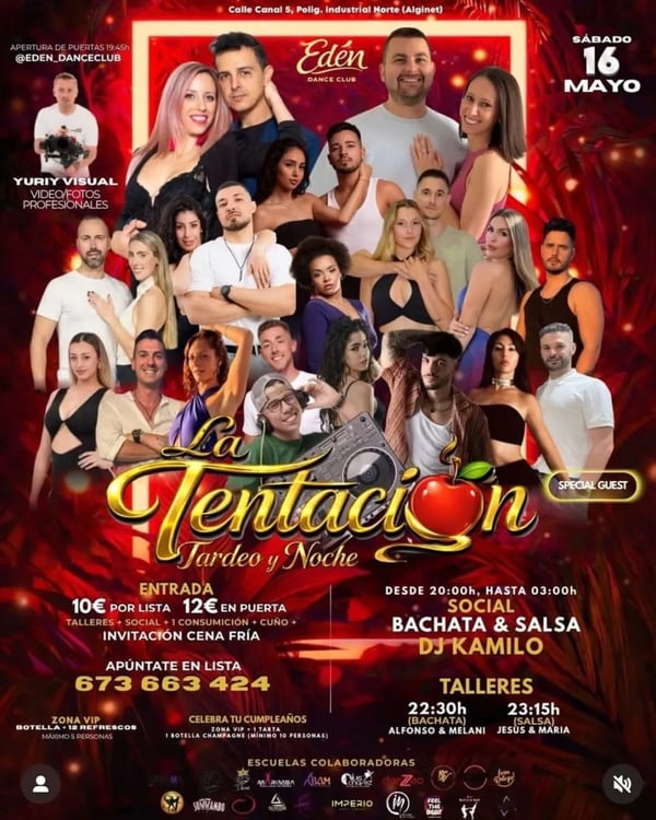 La Tentación: Tardeo y Noche - Poster del evento