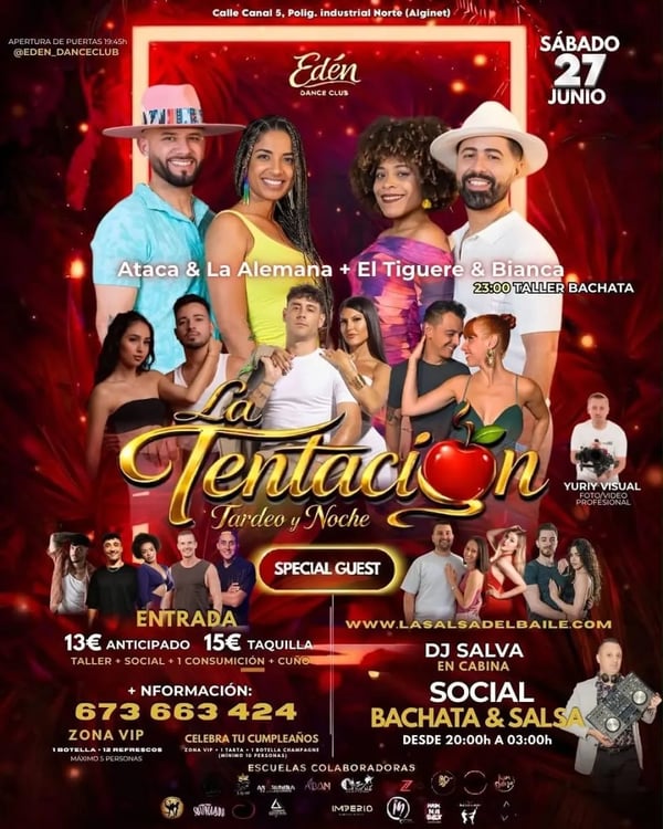 La Tentación - Tardeo y Noche - Poster del evento