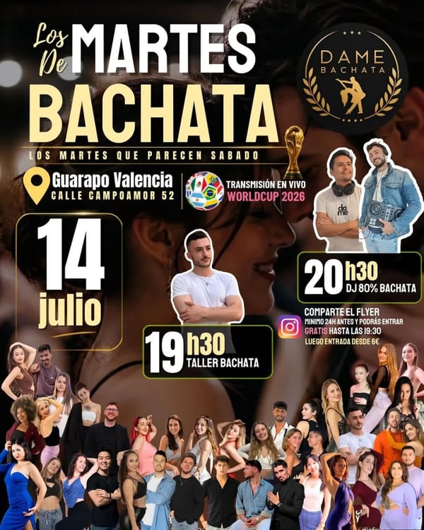 Los Martes de Bachata - Event poster