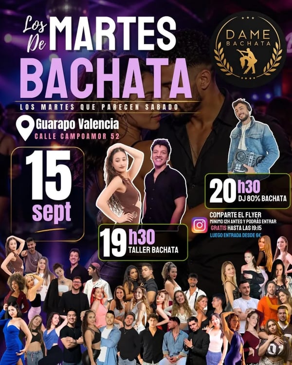Los martes de bachata - Poster del evento