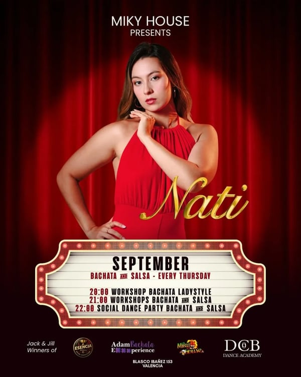 Nati — September Bachata and Salsa Thursdays - Poster del evento