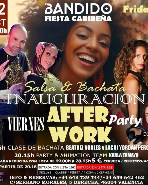 Salsa & Bachata inauguración after party - Event poster
