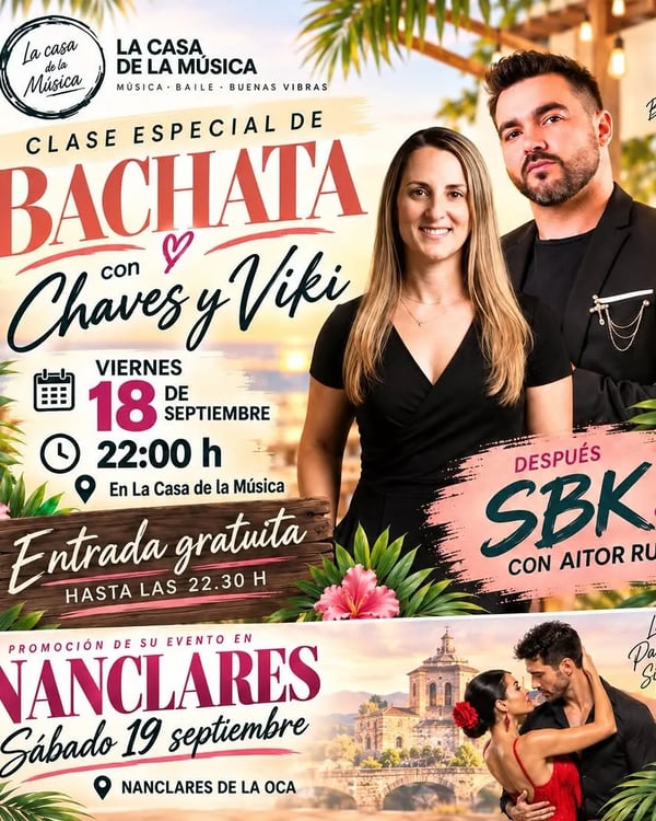 Clase especial de bachata con Chaves y Viki - Event poster
