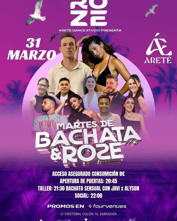 Martes de Bachata & Roze - Poster del evento