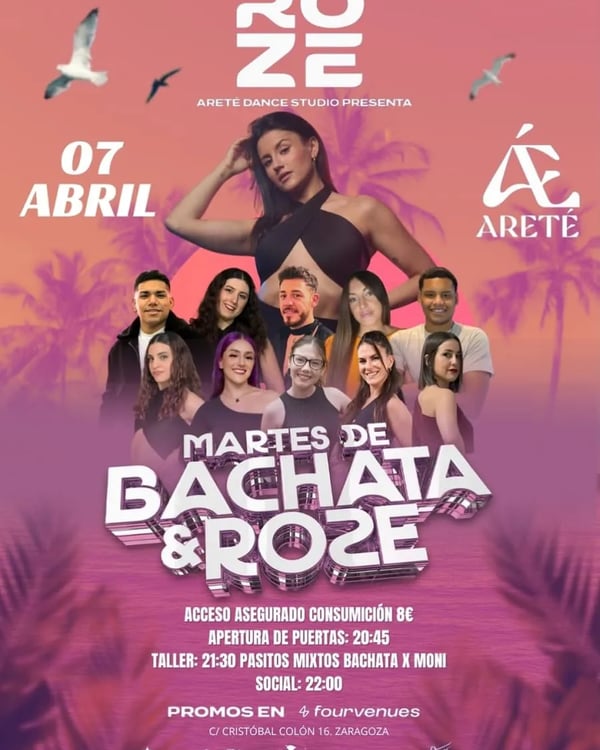 Martes de Bachata & Roze - Poster del evento