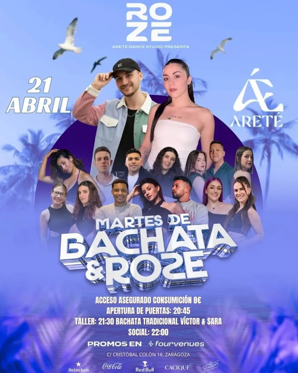 Martes de Bachata & Roze - Poster del evento