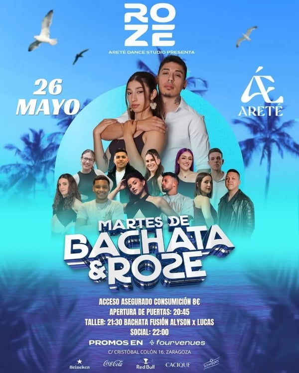 Martes de Bachata & Roze - Poster del evento