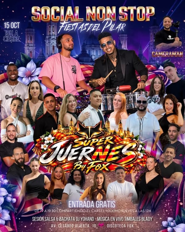 Social Non Stop - Fiestas del Pilar - Event poster