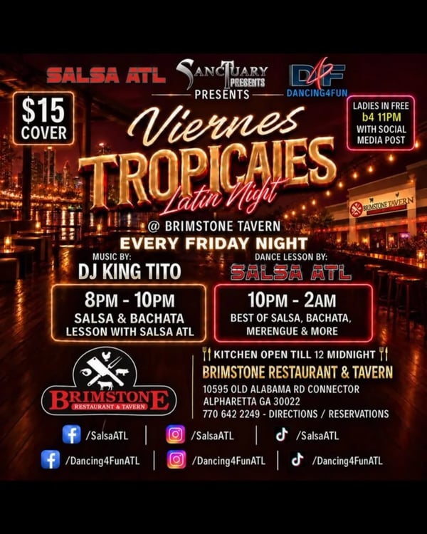 Viernes tropicales Latin night - Poster del evento