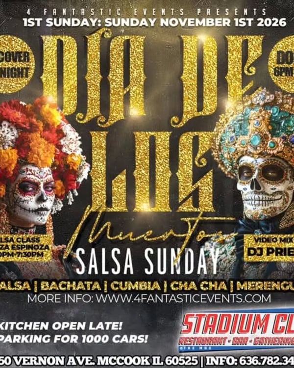 Día de los muertos Salsa Sunday - Event poster