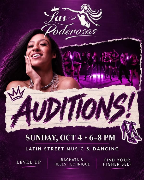 Las Poderosas Auditions - Poster del evento