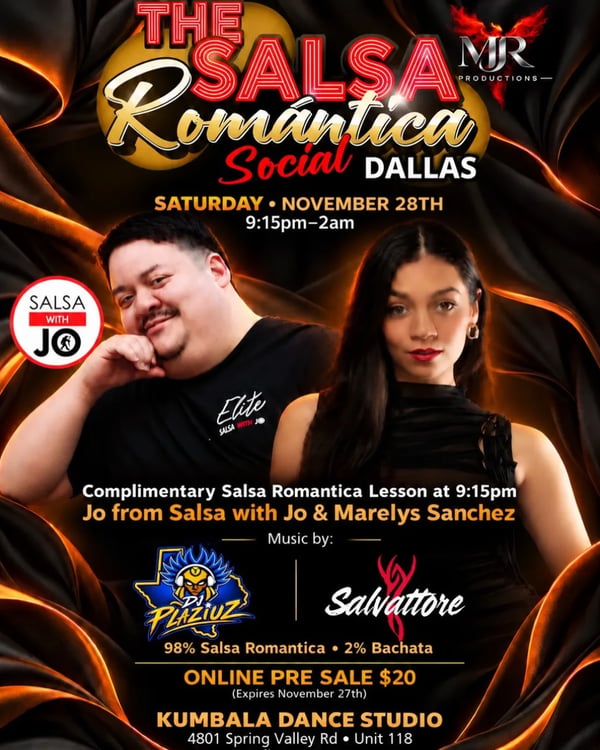 The Salsa Romántica Social Dallas - Event poster