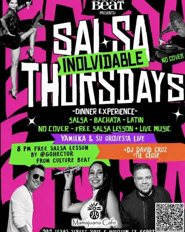 SALSA INOLVIDABLE THURSDAYS - DINNER EXPERIENCE - - Poster del evento