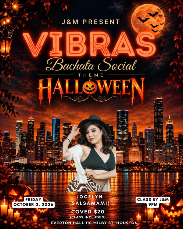 Vibras Bachata Social Theme Halloween - Poster del evento