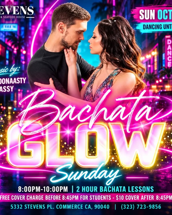 Bachata Glow Sunday - Poster del evento