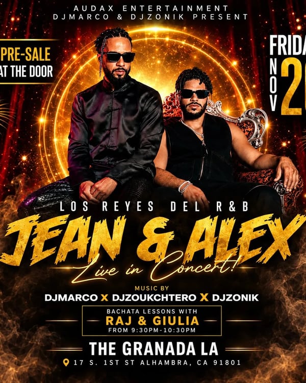 Jean & Alex Live in Concert! - Poster del evento