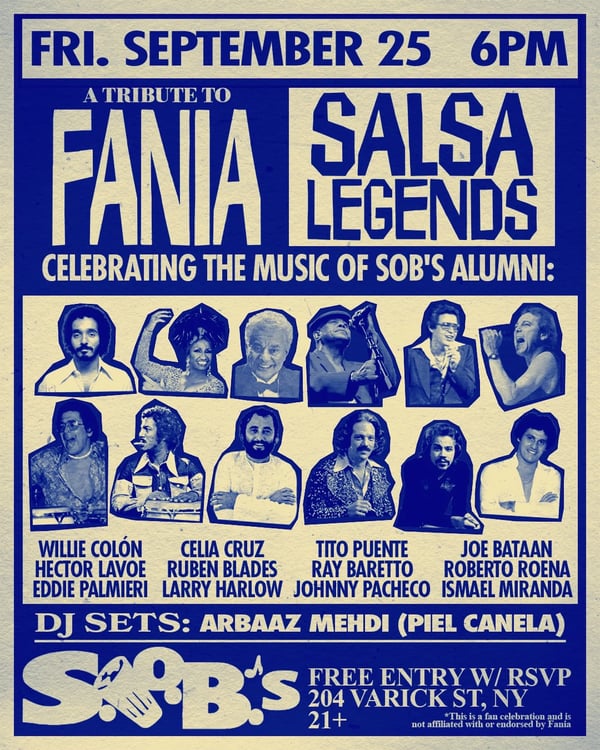 A Tribute to Fania Salsa Legends - Poster del evento