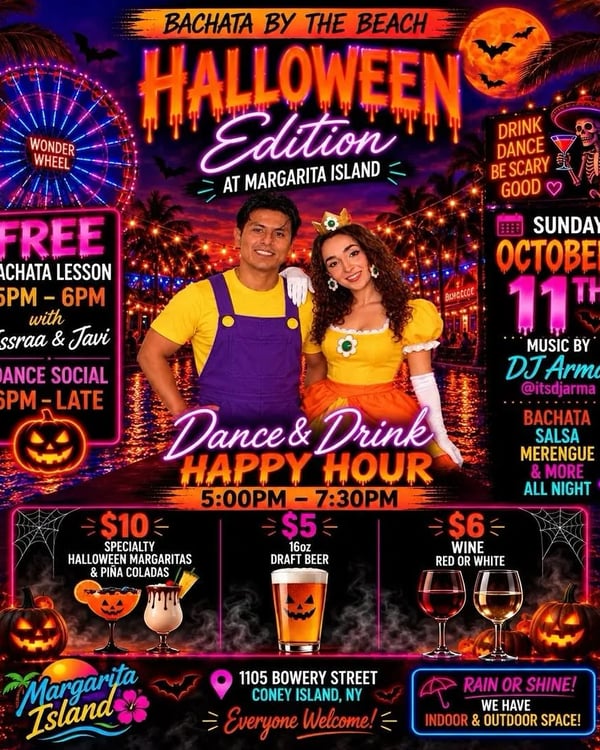 Bachata by the Beach: Halloween Edition - Poster del evento