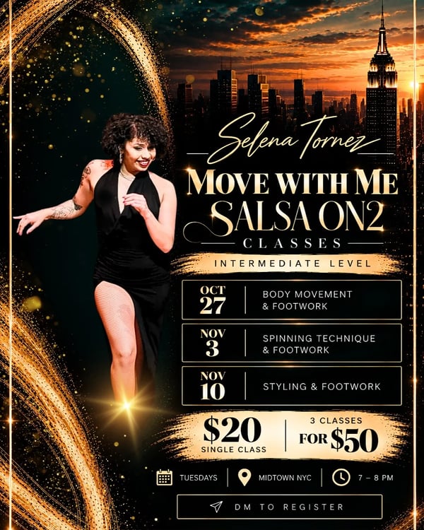 Move with Me Salsa On2 Classes - Poster del evento