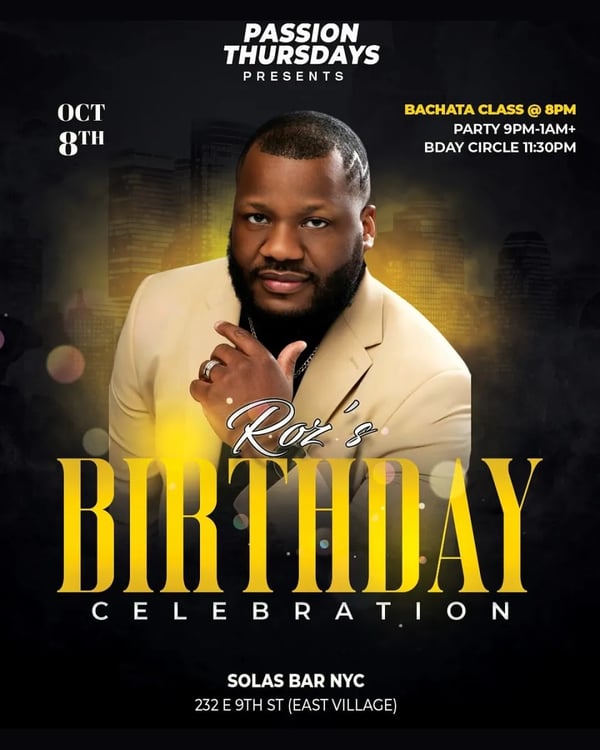 Roz’s Birthday Celebration - Event poster