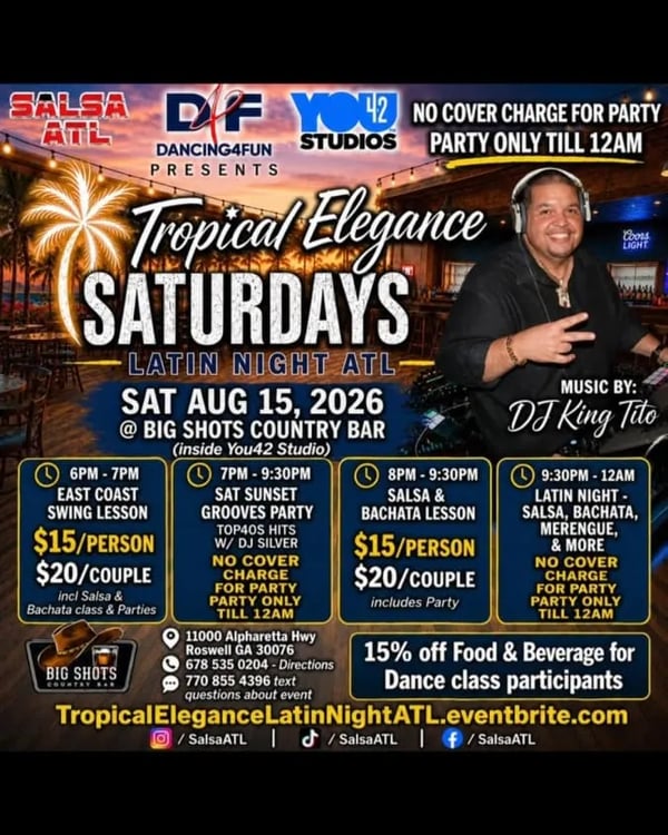 Tropical Elegance Saturdays – Latin Night ATL