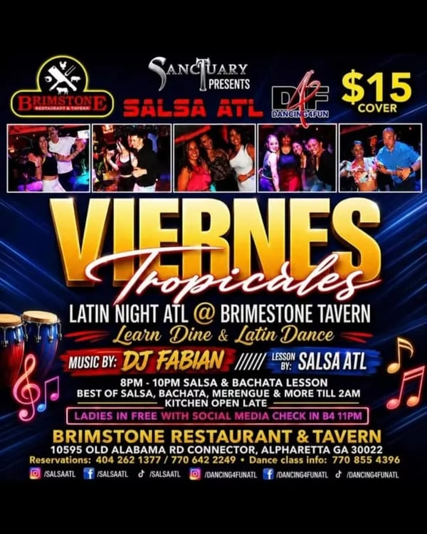 Viernes Tropicales Latin Night ATL - Poster del evento