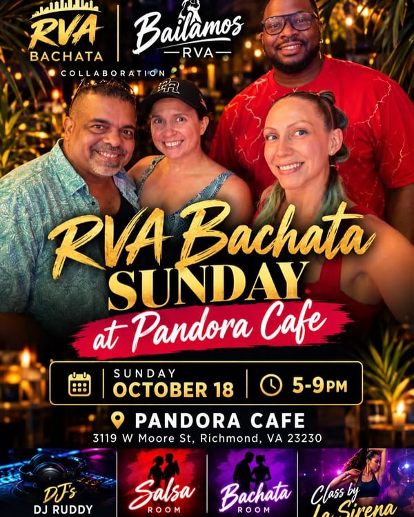 RVA Bachata Sunday at Pandora Cafe