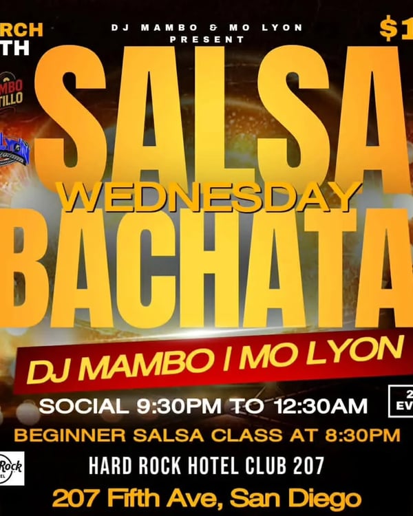 50/50 SALSA & BACHATA - Poster del evento