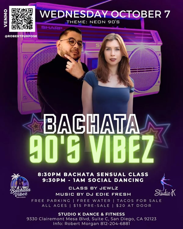 Bachata 90's Vibez - Poster del evento