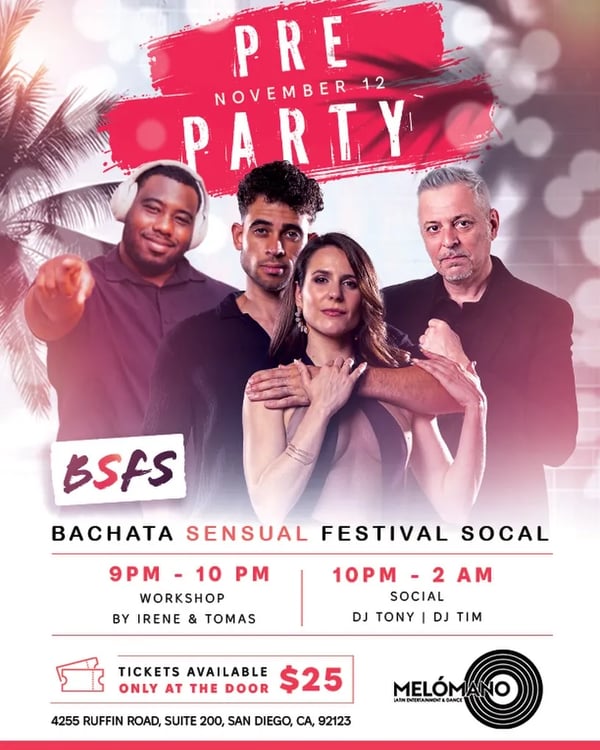 Pre party Bachata Sensual Festival SoCal - Event poster