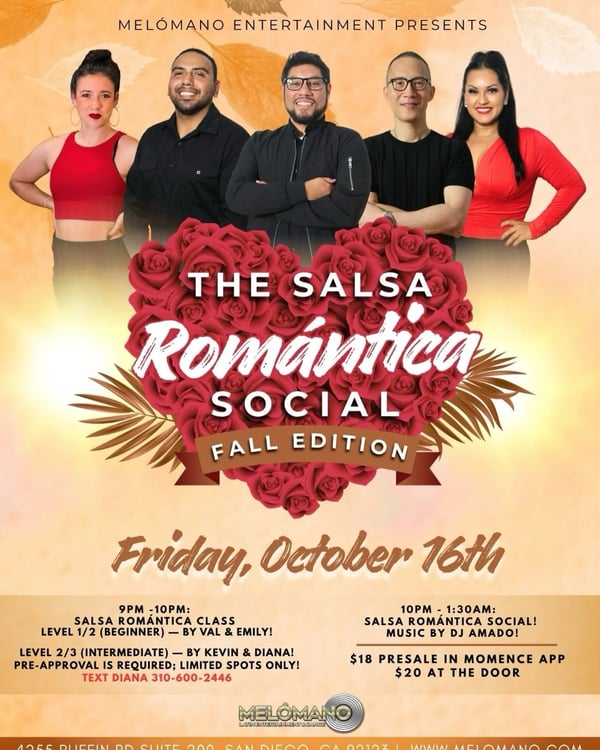 The Salsa Romántica Social: Fall Edition - Poster del evento