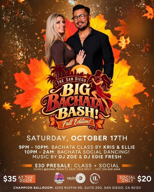 The San Diego Big Bachata Bash: Fall Edition - Poster del evento