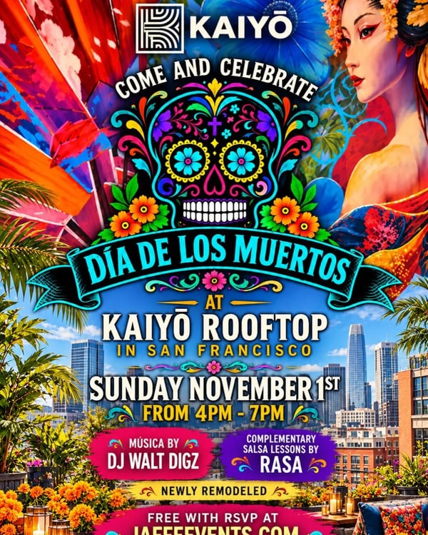 Día de los Muertos at Kaiyō Rooftop - Event poster
