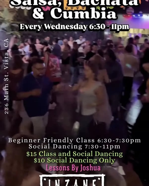 Wednesday social dancing - Poster del evento