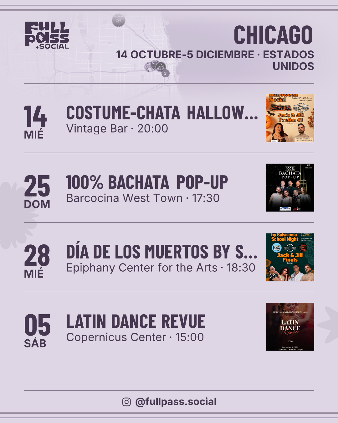 Eventos de salsa y bachata en Chicago
