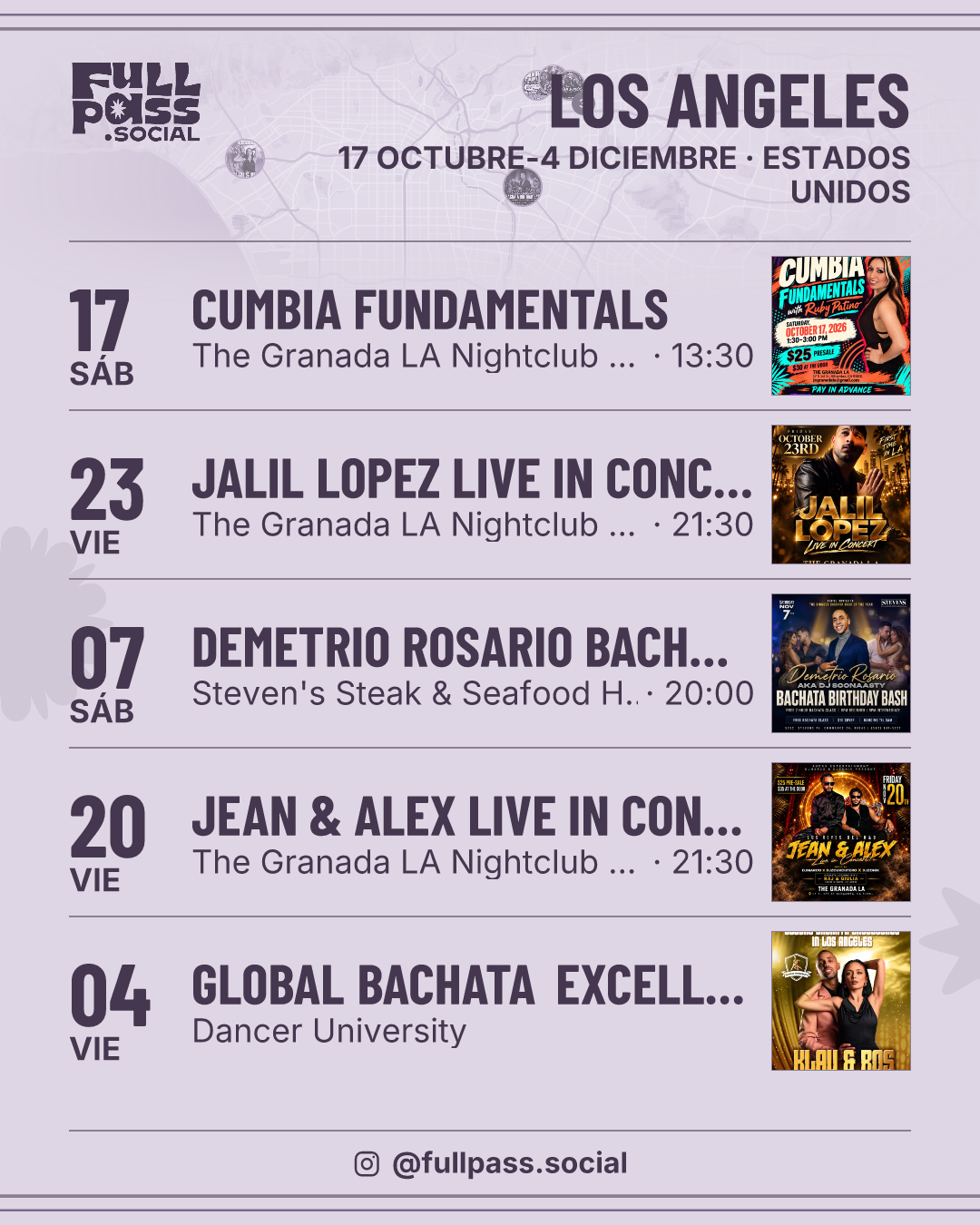 Eventos de salsa y bachata en Los Angeles
