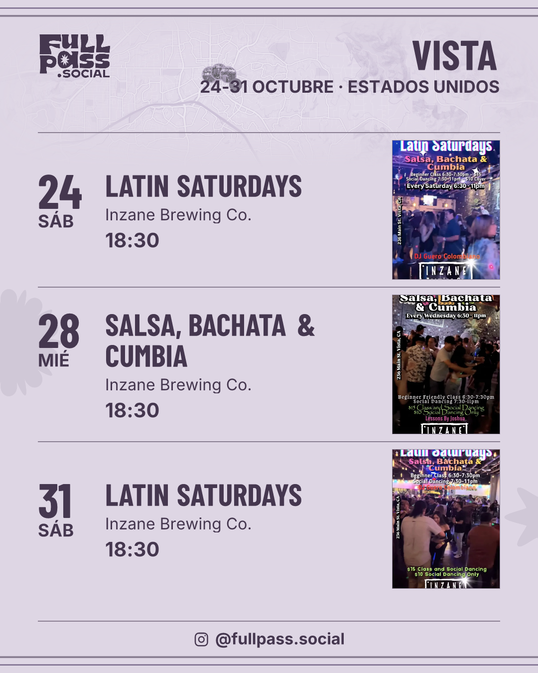 Eventos de salsa y bachata en Vista