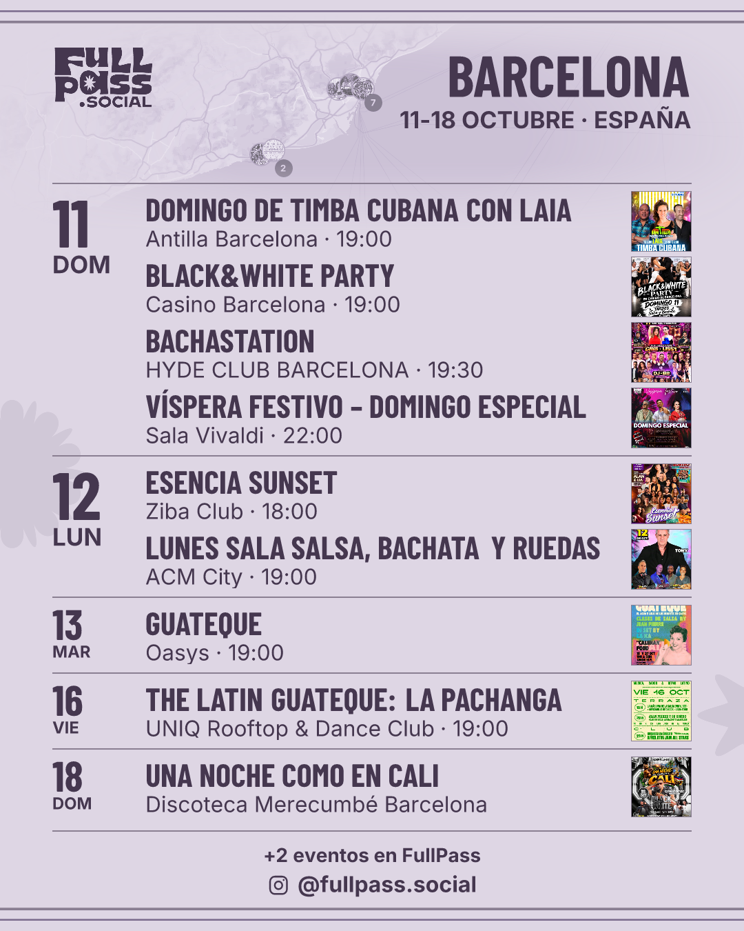 Agenda de baile en Barcelona