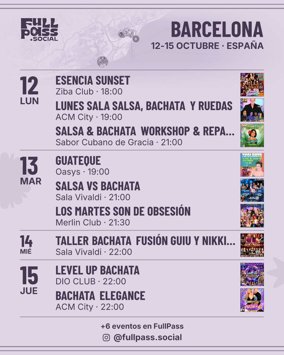 Agenda de baile en Barcelona